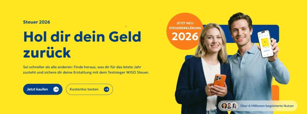 WISO Tax (WISO Steuer) software interface for 2026 German Tax Refund (Steuerrückerstattung) process.